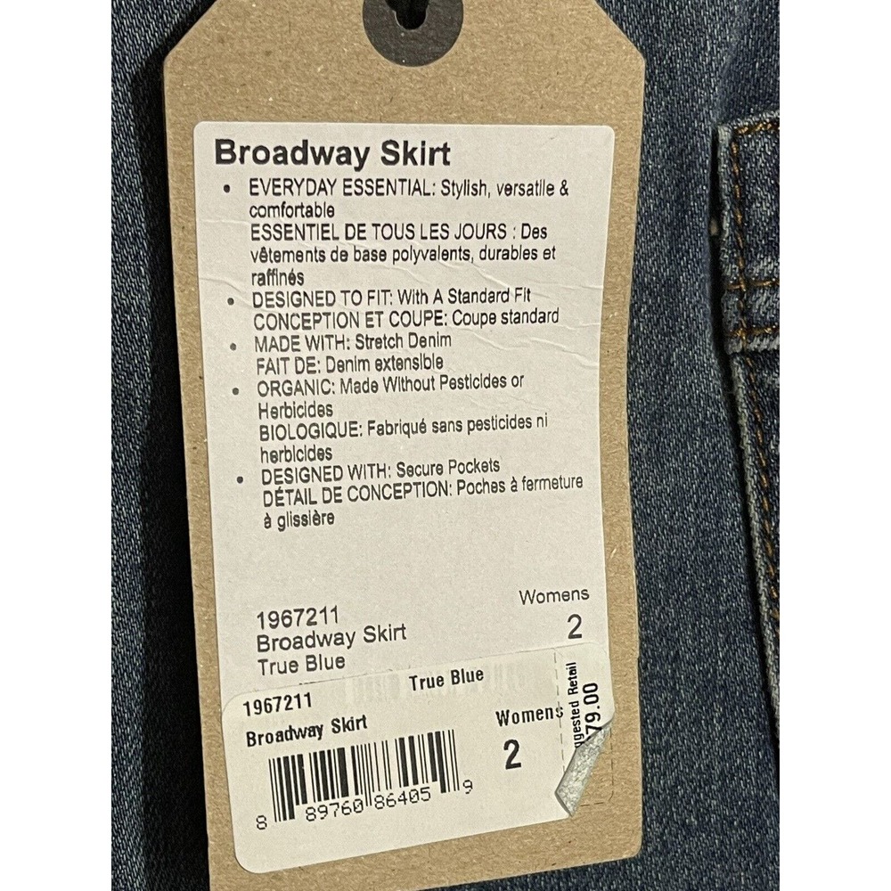 prAna Broadway Denim A-Line Skirt in True Blue Size 2 NWT - Picture 10 of 11